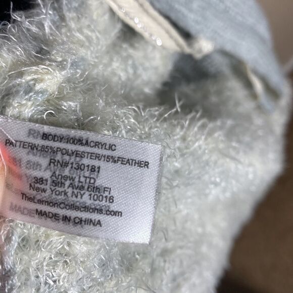 Lemon knit robe soft loungewear M/L fair isle ribbed cozy - Picture 8 of 9